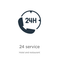 24 service icon vector. Trendy flat 24 service icon from hotel collection isolated on white background. Vector illustration can be used for web and mobile graphic design, logo, eps10