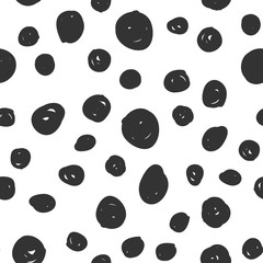 Dot doodles texture seamless pattern. Hand drawn circles.