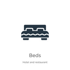 Beds icon vector. Trendy flat beds icon from hotel collection isolated on white background. Vector illustration can be used for web and mobile graphic design, logo, eps10