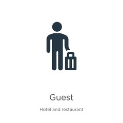 Guest icon vector. Trendy flat guest icon from hotel and restaurant collection isolated on white background. Vector illustration can be used for web and mobile graphic design, logo, eps10