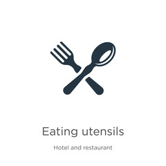 Eating utensils icon vector. Trendy flat eating utensils icon from hotel and restaurant collection isolated on white background. Vector illustration can be used for web and mobile graphic design,
