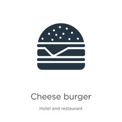 Cheese burger icon vector. Trendy flat cheese burger icon from hotel and restaurant collection isolated on white background. Vector illustration can be used for web and mobile graphic design, logo,