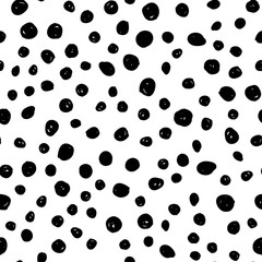Dot doodles texture seamless pattern. Hand drawn circles.