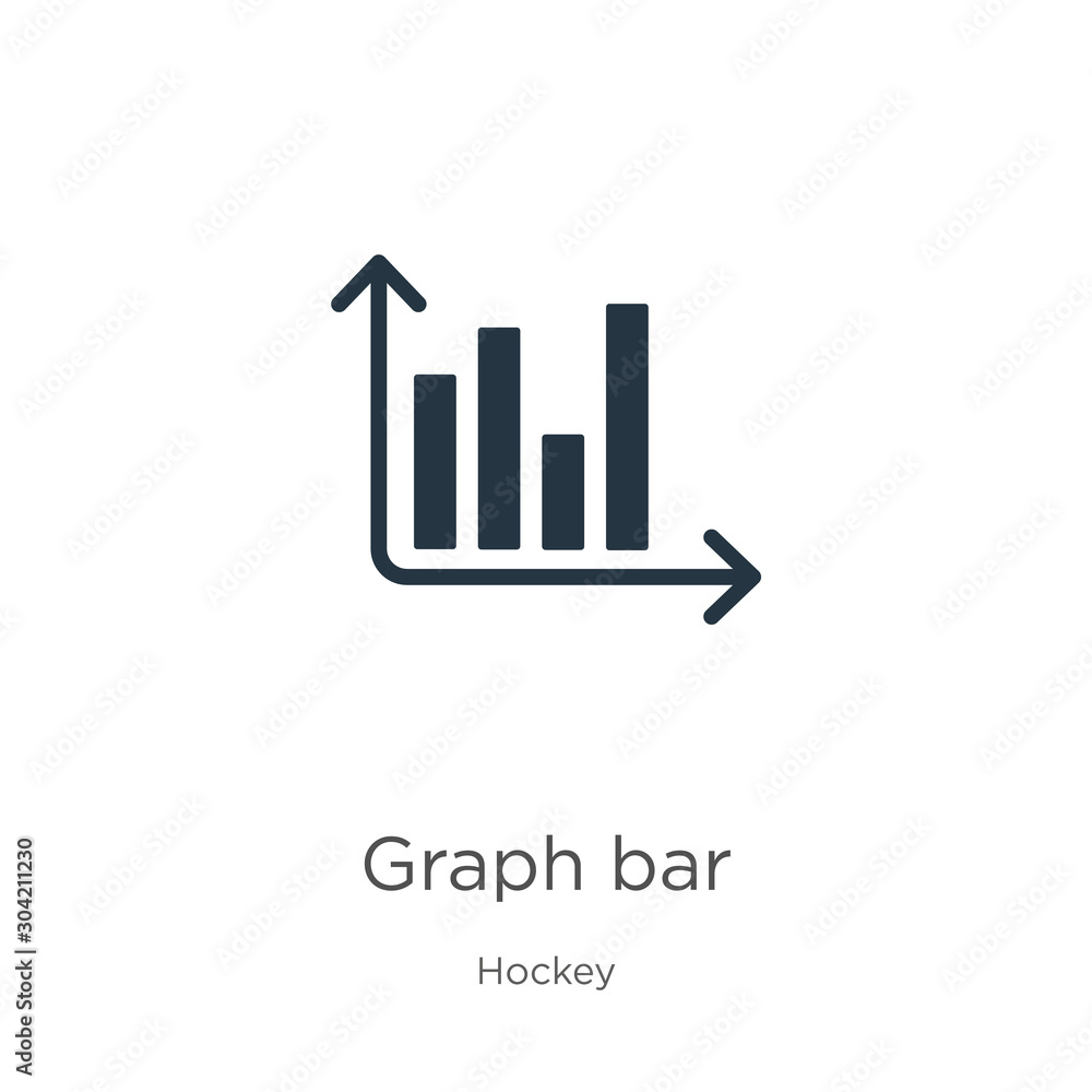 Poster graph bar icon vector. trendy flat graph bar icon from hockey collection isolated on white backgroun
