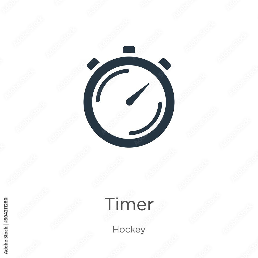 Poster timer icon vector. trendy flat timer icon from hockey collection isolated on white background. vecto