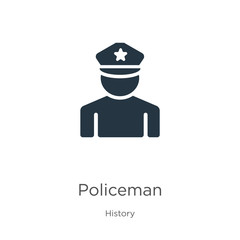 Policeman icon vector. Trendy flat policeman icon from history collection isolated on white background. Vector illustration can be used for web and mobile graphic design, logo, eps10
