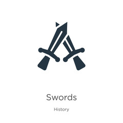 Swords icon vector. Trendy flat swords icon from history collection isolated on white background. Vector illustration can be used for web and mobile graphic design, logo, eps10