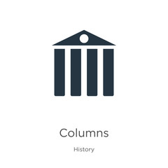 Columns icon vector. Trendy flat columns icon from history collection isolated on white background. Vector illustration can be used for web and mobile graphic design, logo, eps10