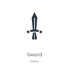 Sword icon vector. Trendy flat sword icon from history collection isolated on white background. Vector illustration can be used for web and mobile graphic design, logo, eps10
