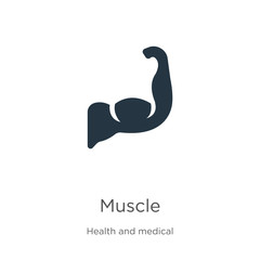 Muscle icon vector. Trendy flat muscle icon from health collection isolated on white background. Vector illustration can be used for web and mobile graphic design, logo, eps10