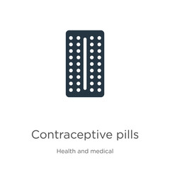 Contraceptive pills icon vector. Trendy flat contraceptive pills icon from health and medical collection isolated on white background. Vector illustration can be used for web and mobile graphic