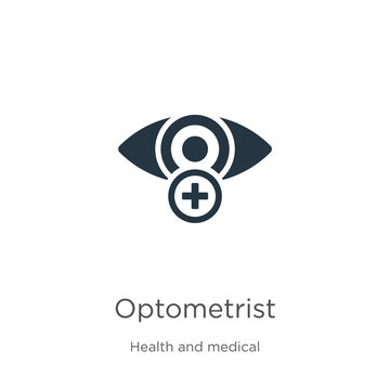 Optometrist icon vector. Trendy flat optometrist icon from health and medical collection isolated on white background. Vector illustration can be used for web and mobile graphic design, logo, eps10