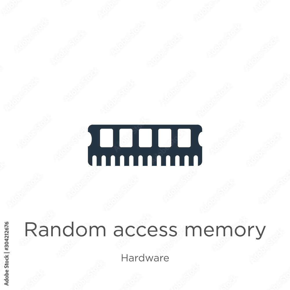 Poster random access memory icon vector. trendy flat random access memory icon from hardware collection iso