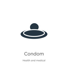 Condom icon vector. Trendy flat condom icon from health and medical collection isolated on white background. Vector illustration can be used for web and mobile graphic design, logo, eps10