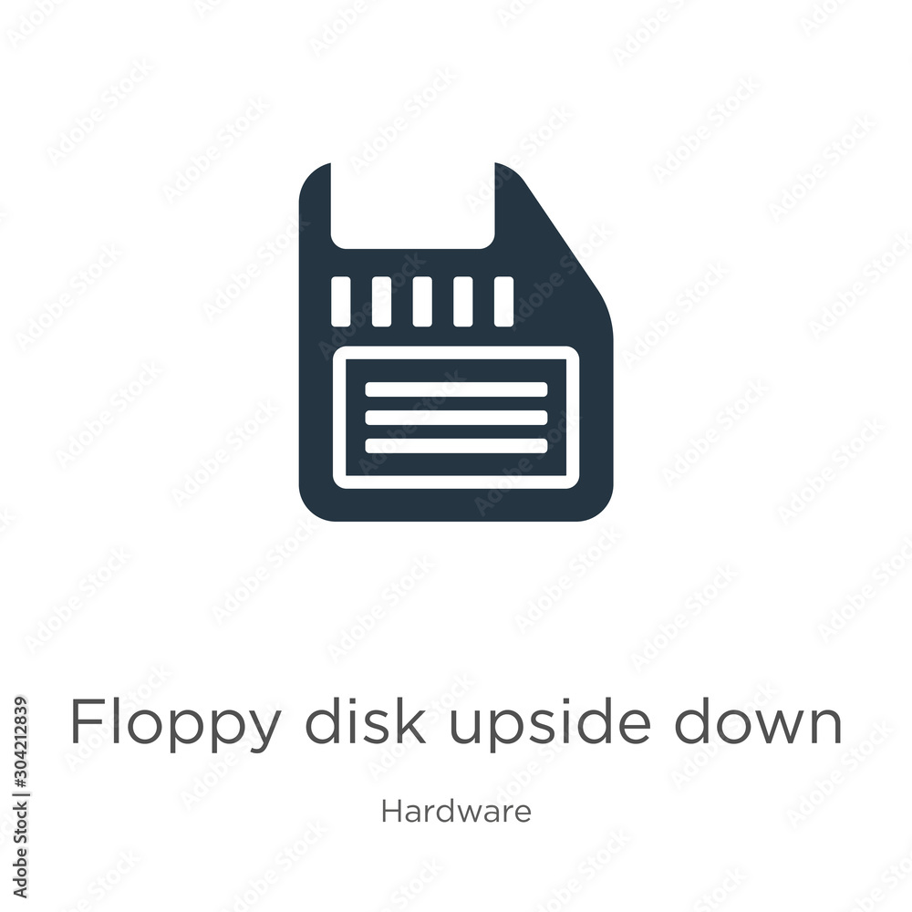 Poster floppy disk upside down icon vector. trendy flat floppy disk upside down icon from hardware collecti