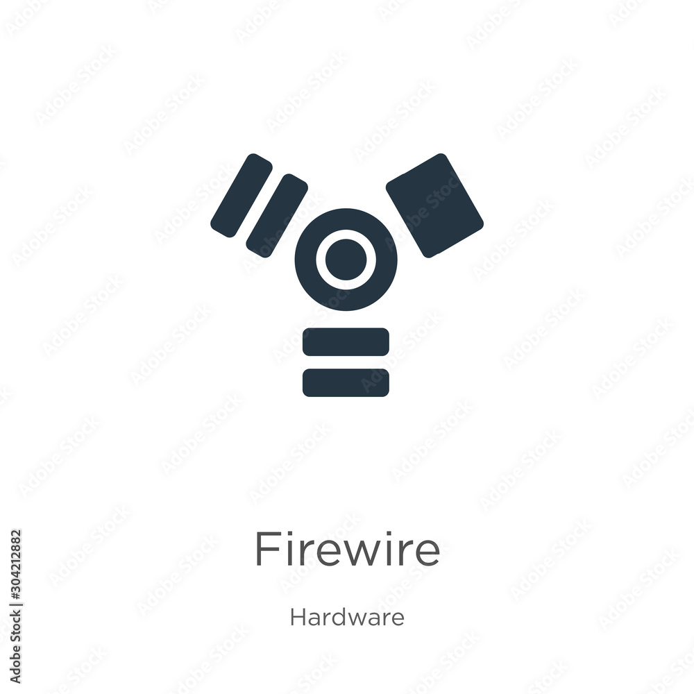 Poster firewire icon vector. trendy flat firewire icon from hardware collection isolated on white backgroun