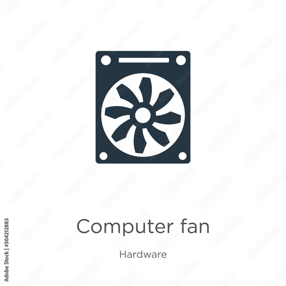 Poster computer fan icon vector. trendy flat computer fan icon from hardware collection isolated on white b