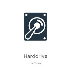 Harddrive icon vector. Trendy flat harddrive icon from hardware collection isolated on white background. Vector illustration can be used for web and mobile graphic design, logo, eps10