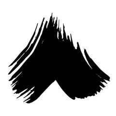 Abstract black brush stroke. Black and white engraved ink art. Isolated ink brush stripe illustration element.