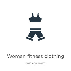 Women fitness clothing icon vector. Trendy flat women fitness clothing icon from gym and fitness collection isolated on white background. Vector illustration can be used for web and mobile graphic