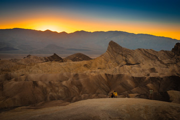 Fototapeta na wymiar Overview on Sunset Zabriskie Point Death Valley