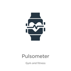 Pulsometer icon vector. Trendy flat pulsometer icon from gym and fitness collection isolated on white background. Vector illustration can be used for web and mobile graphic design, logo, eps10