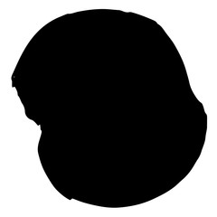 Vector Abstract black brush circle. Black and white engraved ink art. Isolated ink brush stroke illustration element.