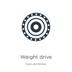 Weight drive icon vector. Trendy flat weight drive icon from gym and fitness collection isolated on white background. Vector illustration can be used for web and mobile graphic design, logo, eps10