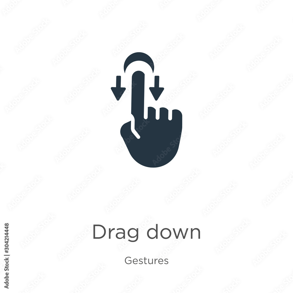 Poster drag down icon vector. trendy flat drag down icon from gestures collection isolated on white backgro