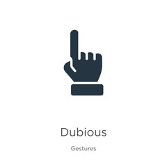 Dubious icon vector. Trendy flat dubious icon from gestures collection isolated on white background. Vector illustration can be used for web and mobile graphic design, logo, eps10