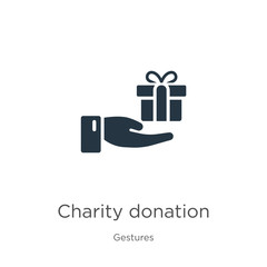 Charity donation icon vector. Trendy flat charity donation icon from gestures collection isolated on white background. Vector illustration can be used for web and mobile graphic design, logo, eps10