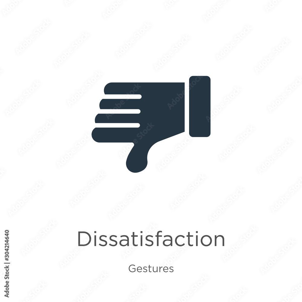 Poster dissatisfaction icon vector. trendy flat dissatisfaction icon from gestures collection isolated on w