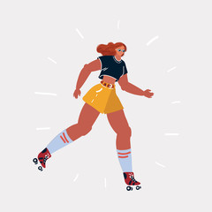 Roller skates girl. © iracosma