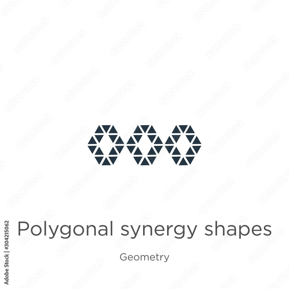 Poster polygonal synergy shapes icon vector. trendy flat polygonal synergy shapes icon from geometry collec