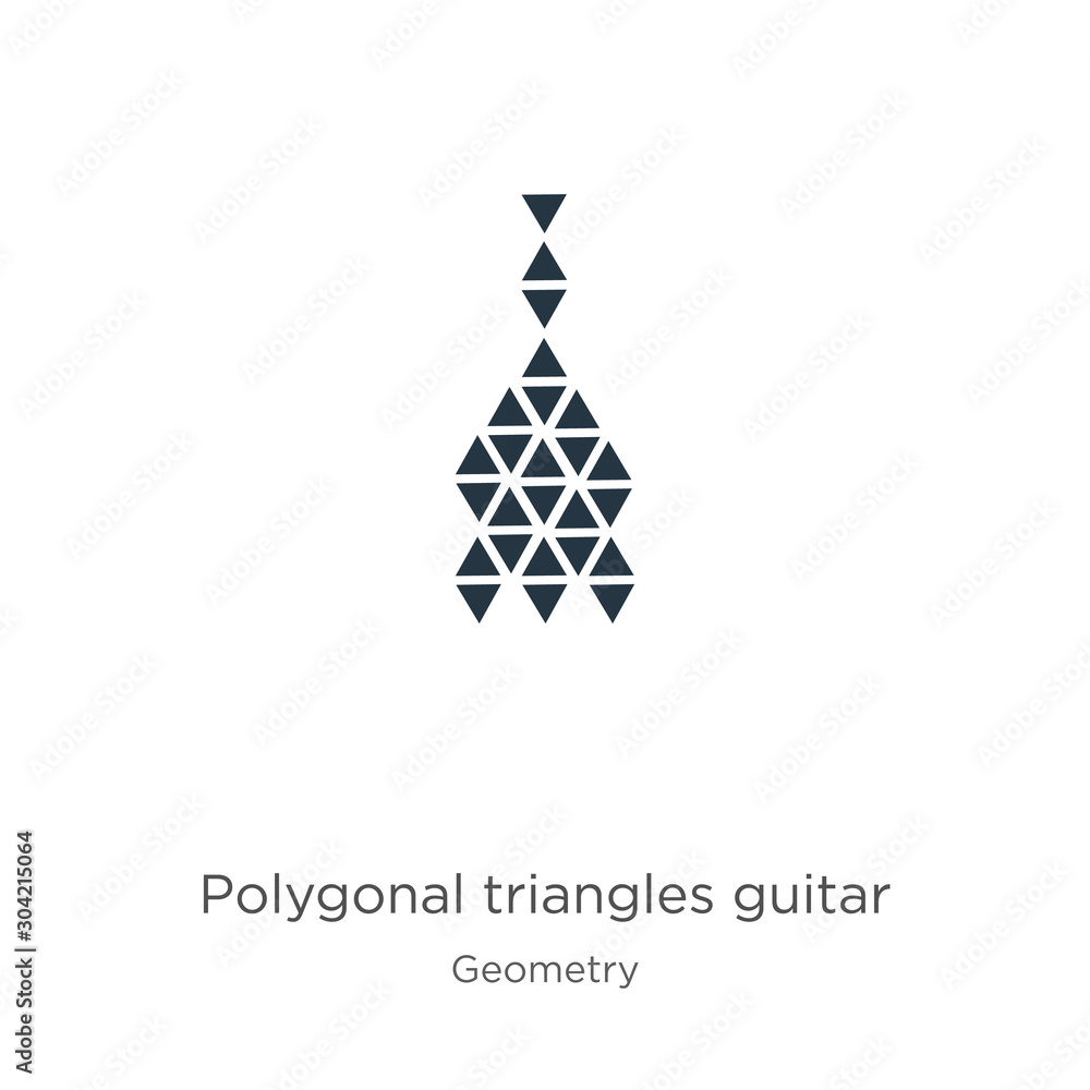 Poster polygonal triangles guitar icon vector. trendy flat polygonal triangles guitar icon from geometry co