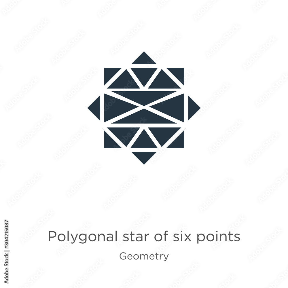 Poster polygonal star of six points icon vector. trendy flat polygonal star of six points icon from geometr