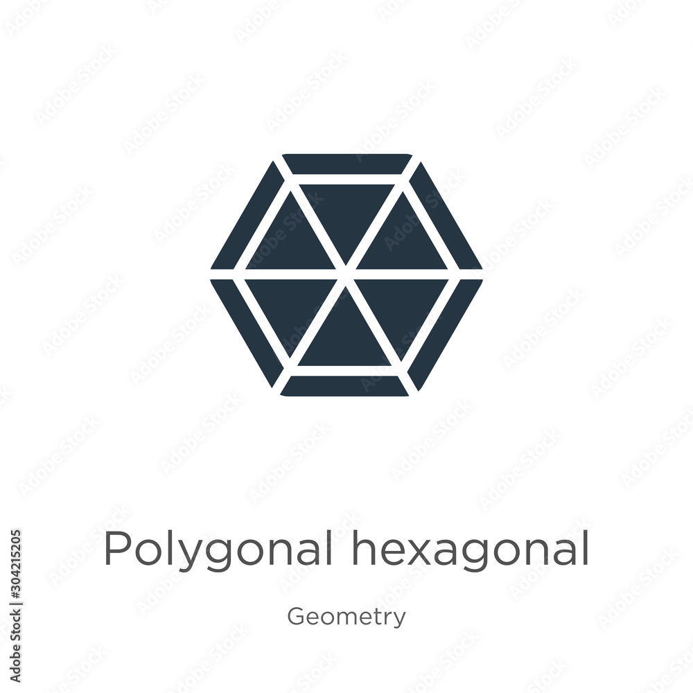 Poster polygonal hexagonal icon vector. trendy flat polygonal hexagonal icon from geometry collection isola