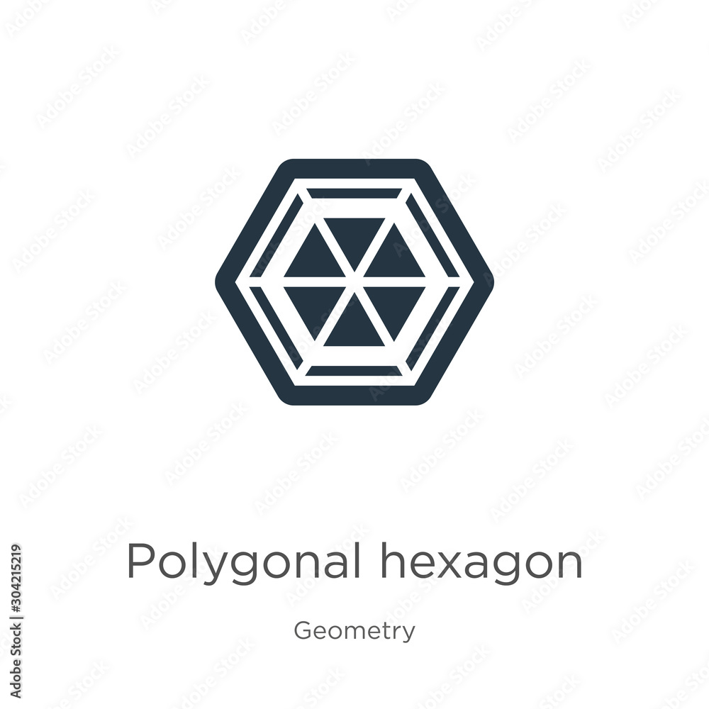 Poster polygonal hexagon icon vector. trendy flat polygonal hexagon icon from geometry collection isolated 