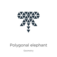 Polygonal elephant icon vector. Trendy flat polygonal elephant icon from geometry collection isolated on white background. Vector illustration can be used for web and mobile graphic design, logo,