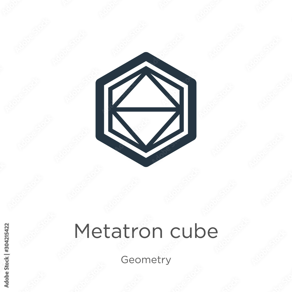 Poster metatron cube icon vector. trendy flat metatron cube icon from geometry collection isolated on white