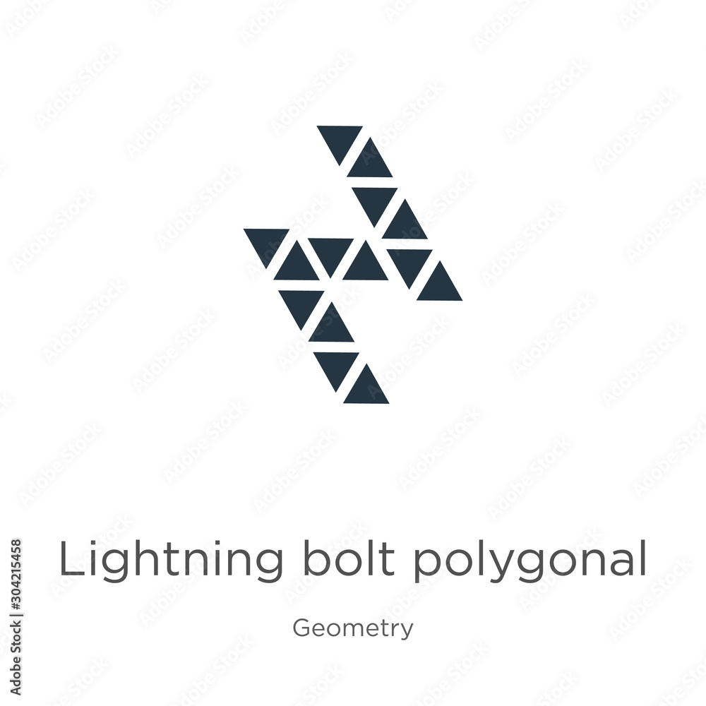 Poster lightning bolt polygonal icon vector. trendy flat lightning bolt polygonal icon from geometry collec