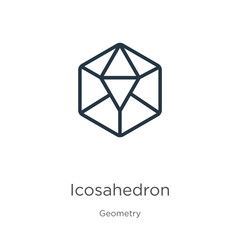 Icosahedron icon vector. Trendy flat icosahedron icon from geometry collection isolated on white background. Vector illustration can be used for web and mobile graphic design, logo, eps10