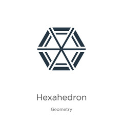 Hexahedron icon vector. Trendy flat hexahedron icon from geometry collection isolated on white background. Vector illustration can be used for web and mobile graphic design, logo, eps10