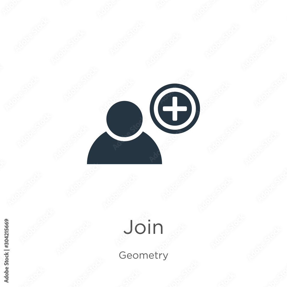 Poster join icon vector. trendy flat join icon from geometry collection isolated on white background. vecto