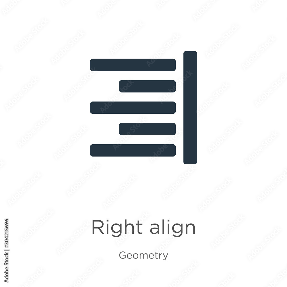 Poster right align icon vector. trendy flat right align icon from geometry collection isolated on white bac