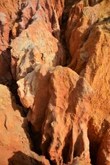 reddish soil eroded by rain