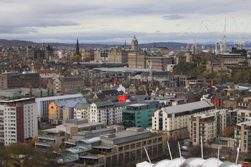 Congested Edinburgh City skyline