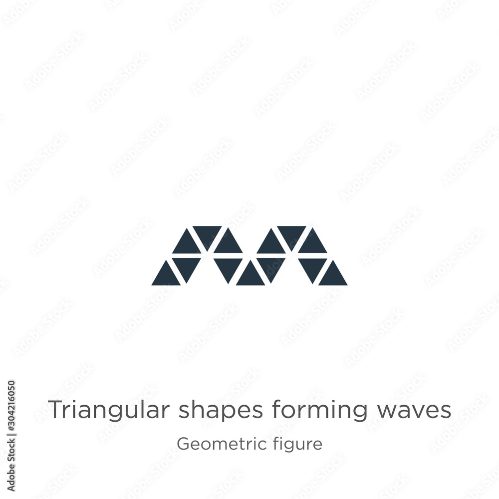 Poster triangular shapes forming waves icon vector. trendy flat triangular shapes forming waves icon from g