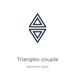 Triangles couple icon vector. Trendy flat triangles couple icon from geometry collection isolated on white background. Vector illustration can be used for web and mobile graphic design, logo, eps10
