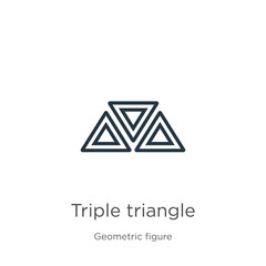 Triple triangle icon vector. Trendy flat triple triangle icon from geometry collection isolated on white background. Vector illustration can be used for web and mobile graphic design, logo, eps10